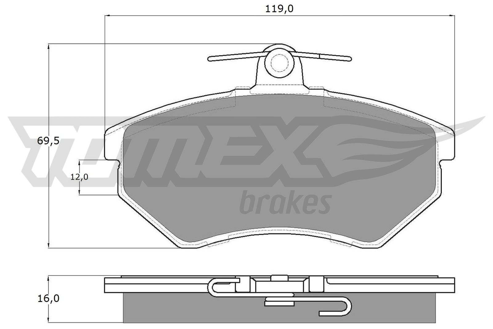 Sada brzdových platničiek kotúčovej brzdy TOMEX Brakes